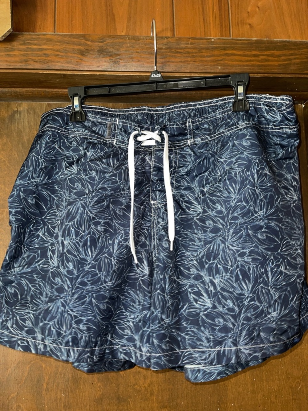 Raya Sun Navy Floral Swim Cover Up Shorts with Drawstring